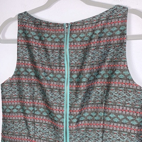 Adrianna Papell Jacquard Textured Beaded Embroidered Shift Dress Sz 8P Petite - Picture 7 of 11